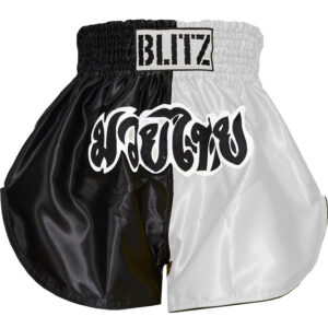 Muay Thai šortky Blitz- bílo/černé