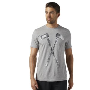 REEBOK Pánské tričko CROSSFIT AXE GRAPHIC TEE - šedé