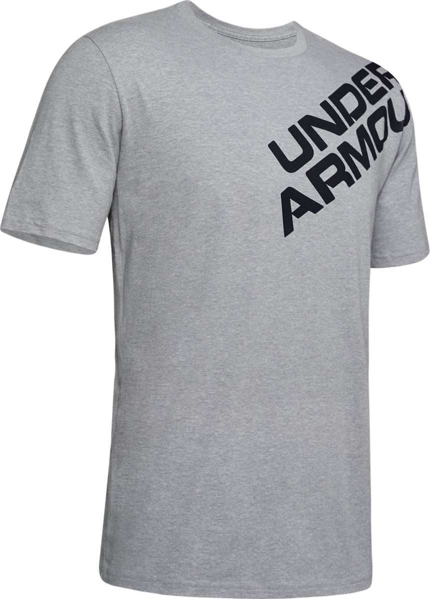 Pánské triko Under Armour Wordmark Shoulder Ss - šedé