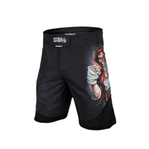 MMA šortky PitBull West Coast SKULL BOXER - černé