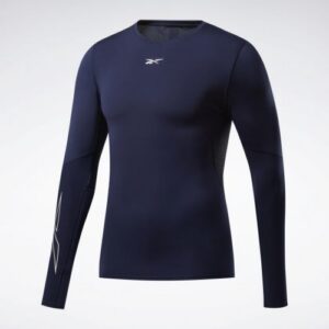 REEBOK Kompresní triko Fitness Compression Tee LS - modrý