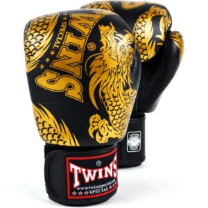 Boxerské rukavice TWINS SPECIAL FBGVL3 Dragon - black/gold