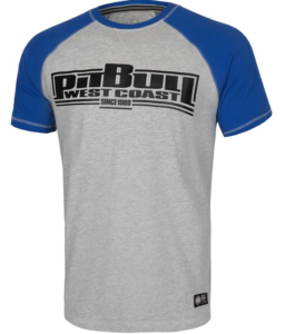 PitBull West Coast Triko Raglan Boxing – šedo/modré